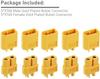 Connectors XT60 Male-Female for RC Lipo Batteries | 5 Pairs | Strong Grip | Compatible with Drones and RC Models | Yellow, Plastic