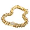 Luxury 18mm Stainless Steel Gold Chain Dog Collar with Solid Pattern