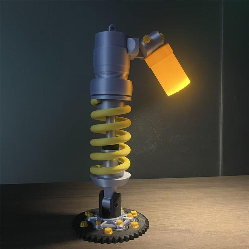 3D-printed industrial-grade shock-proof desk lamp for DIY motorcycle-style ambient lighting, suitable for decoration in game rooms.