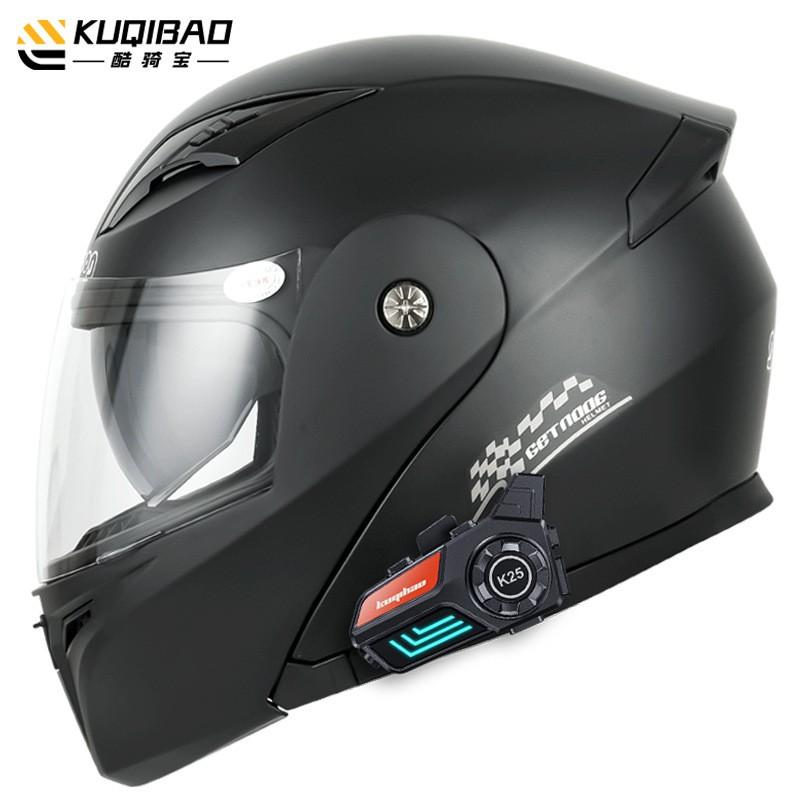 Dual Lens Flip-Up Motorcycle Helmet With Bluetooth K25 ABS Full Face 3C Certified Scooter Motorbike Riding
