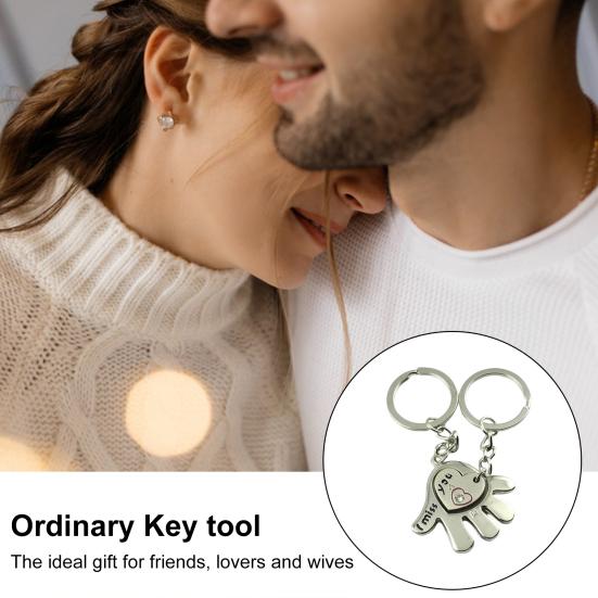 1 пара брелок для пар, одинаковые цепочки с сердечками, нержавеющая полированная цепочка для брата, сестры, лучших друзей, связанные брелоки, брелки для ключей дружбы, подарки