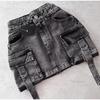 Y2K Retro Denim Skirt Harajuku Goth Short Skirt Black Low Waist Mini Skirt Casual Spring Summer Sexy Slim Fit Hip Skirts