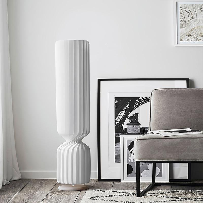 Nordic Modern Floor Lamp with LED Light Source Cloth Art Design White Silk Shade for Home Decor Living Room Restaurant Hotel