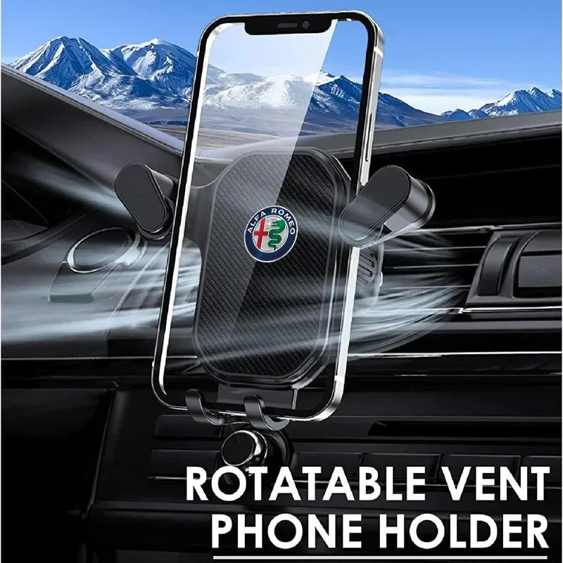 Car Phone Holder Smartphone Mount Gravity Car Air Outlet Clip Stand For Alfa Romeo Tonale Volante Giulia Stelvio MiTo Giulietta