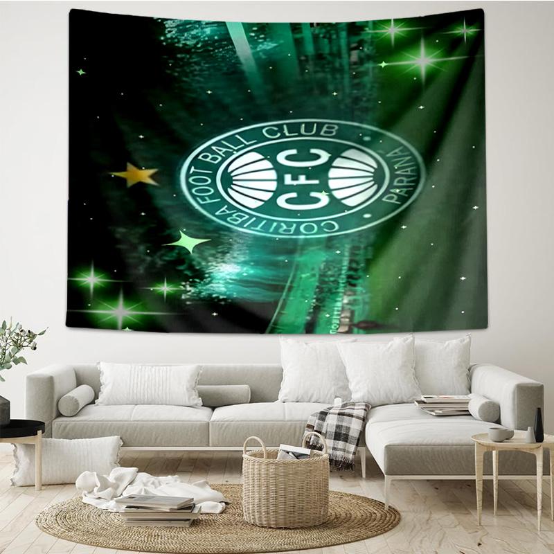 1PC Green Football Club Emblem Printed Tapestry Room Decoration Wall Hanging for Living Room Bedroom, dormitory, Birthday and Christmas gifts