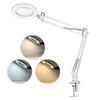 Tomshine Flexible Clamp-on Table Lamp with 8x Magnifier Swing Arm Dimmable LEDs Desk Light 3 Color