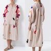 2024 New Autumn/Winter Loose Printed Casual Lantern Sleeve Dress for Women