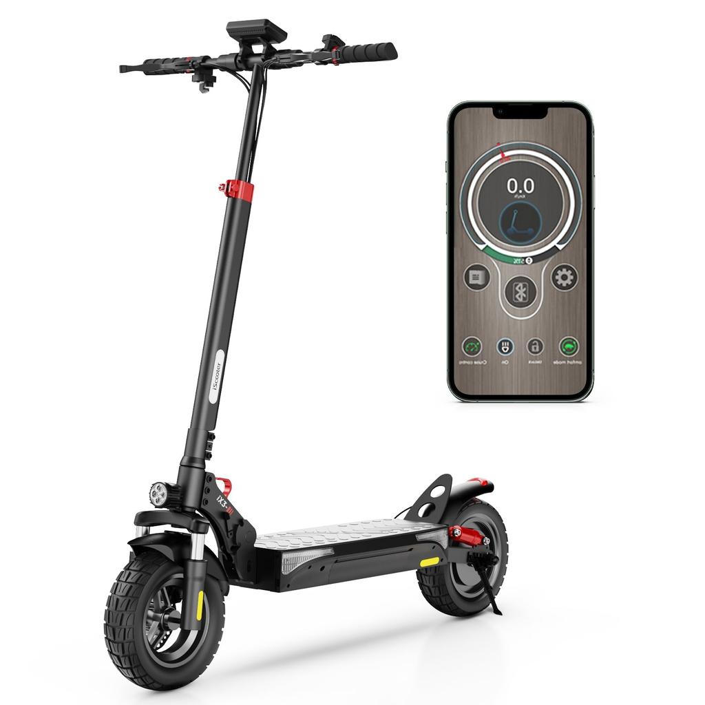 iScooter IX3 10-дюймовый внедорожный электросамокат - двигатель 800 Вт, запас хода 30-40 км, двойная амортизация, совместимость с приложением Minirobot(НЕТ ЭБЭ)