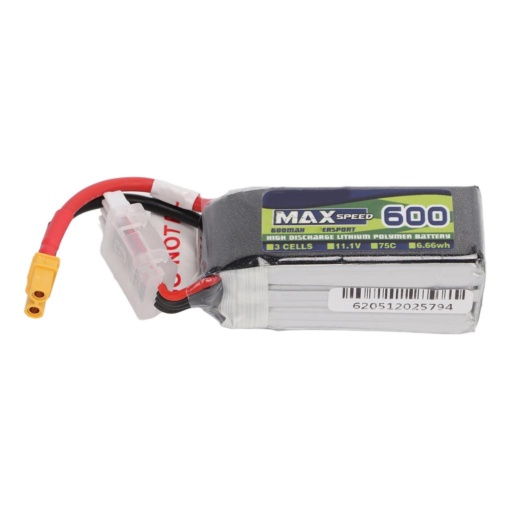 11.1V 600mAh 3S 75C Lipo Battery Pack with XT30 Plug RC Battery for RC Airplane Drones
