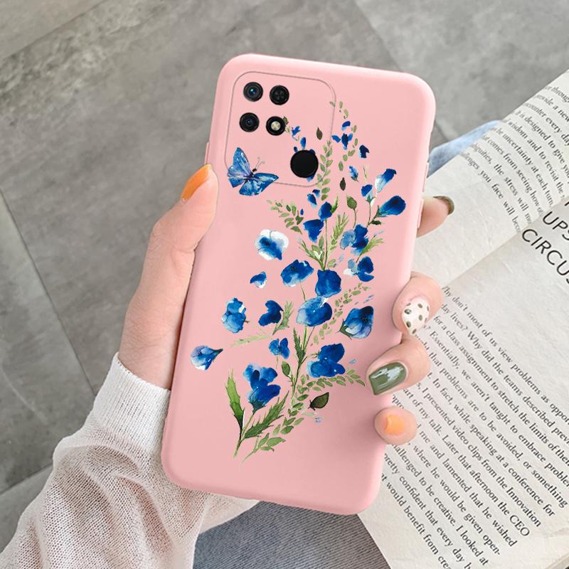 For Redmi 10C 10 C 10A Cover Funda Vintage Flowers Leaves Protective Cover Soft Capa For Xiaomi Redmi 10C 13C 14C Bumper Case