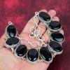 Black Tourmaline Natural Gemstone Jewelry, 925 Solid Sterling Silver Bracelet & Necklace ,Chain Handmade Jewelry Set For Gift