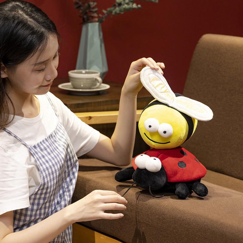 Adorable Plush Bee And Ladybug Stuffed Animal Toys Soft Cuddly Gifts For Kids