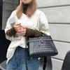 Sheepskin With Top Layer Cowhide Woven Bag And New Texture Commuting Handbag Niche Design Diagonal Cross Bag