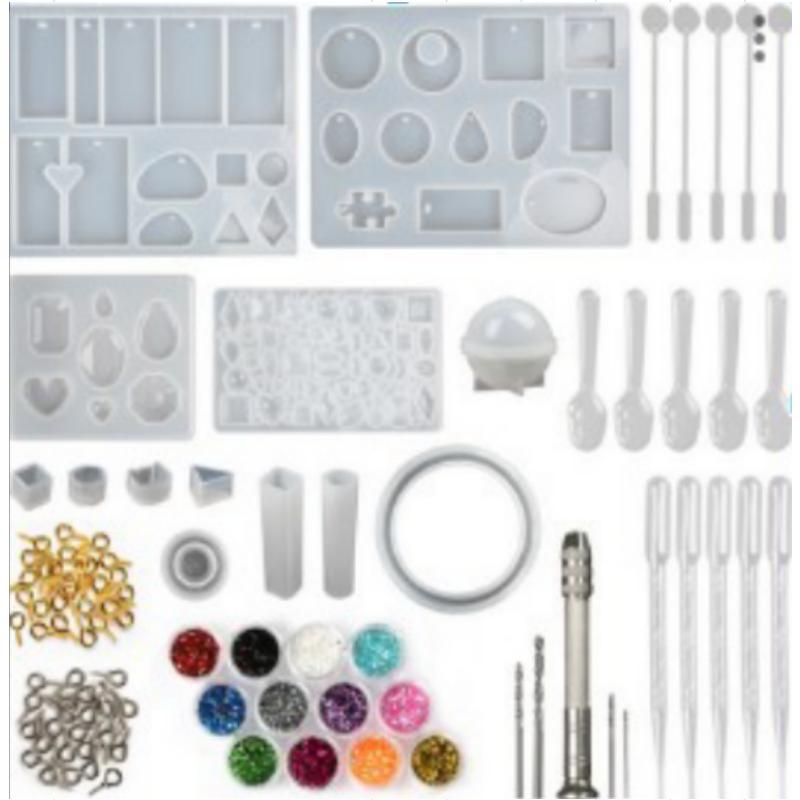 186 Pieces Silicone Resin Casting Molds Starter Kit , Alphabet Number Molds for Resin Casting, DIY Crystal Glue Jewelry Mold Set