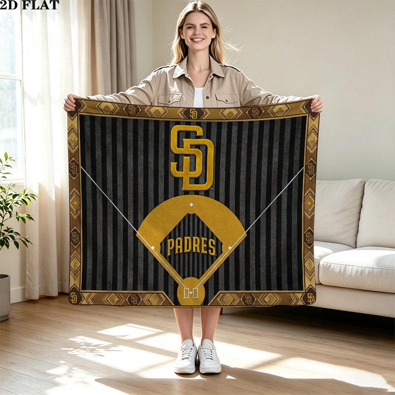 San Diego Padres Print Flannel Blanket High Quality Warm Comfortable Cover for All Seasons Perfect for Gifts Home Decor