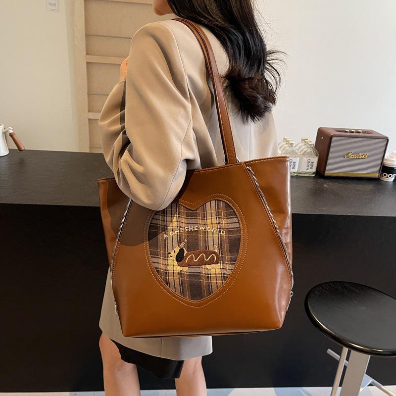 Retro large-capacity armpit bag autumn and winter women's bag 2025 new commuter tote bag fashion single shoulder double shoulder dual-purpose bag