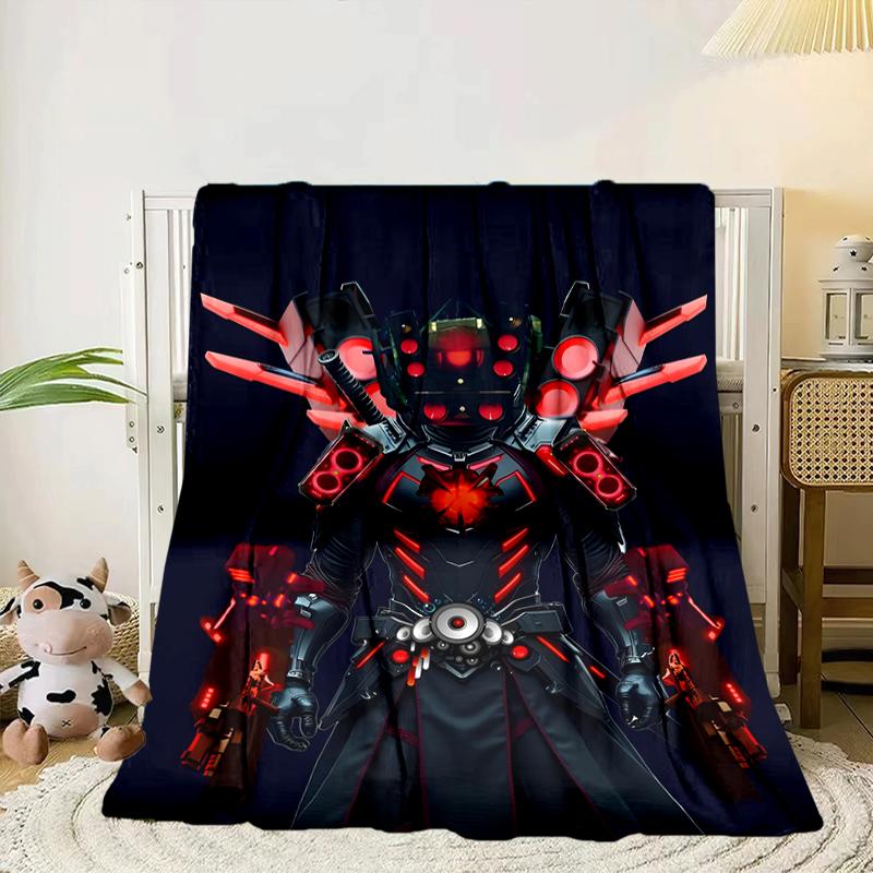Robot Invasion Alert Blanket Flannel Blanket for bed, sofa, Camping, Hiking, Picnic Essentials, gift for family Fan gifts