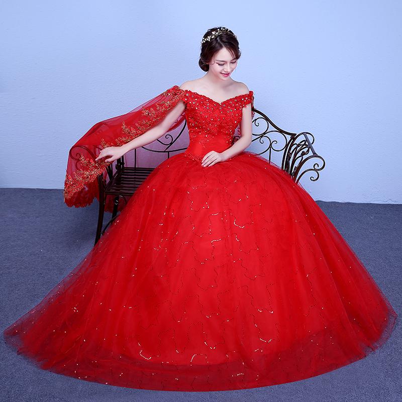 Large Size Big Size Wedding Dresses Resses Red Wedding Dresses Slender