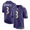 Mens NFL Baltimore Ravens Jersey 8 Lamar Jackson 14 Marlon Hamilton Purple White Black Cotton Blend Short Sleeve V-Neck Sports
