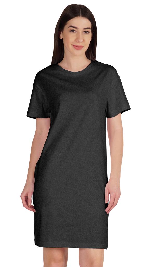 Inkmeso Женское однотонное платье-сдвиг с коротким рукавом, обычного кроя, футболка из хлопкового джерси