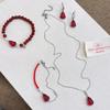 2024 Red Agate Gourd Pendant Necklace & Bracelet Set – High-End Design