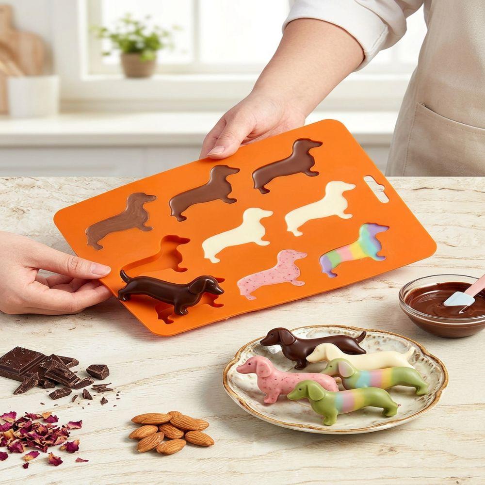 Dog Shaped Silicone Ice Cube Tray Silicone Baking Mold Reusable Dachshund Dog Mold Cake Decoration