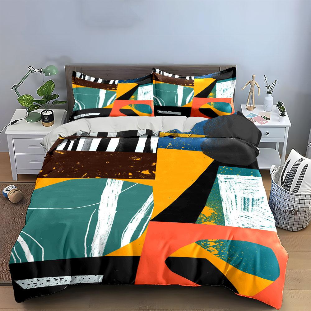 Abstract geometric shapes pattern. Bedding sets Duvet cover sets Duvet covers Pillowcases(1*Duvet Cover 2*Pillowcases without duvet insert)