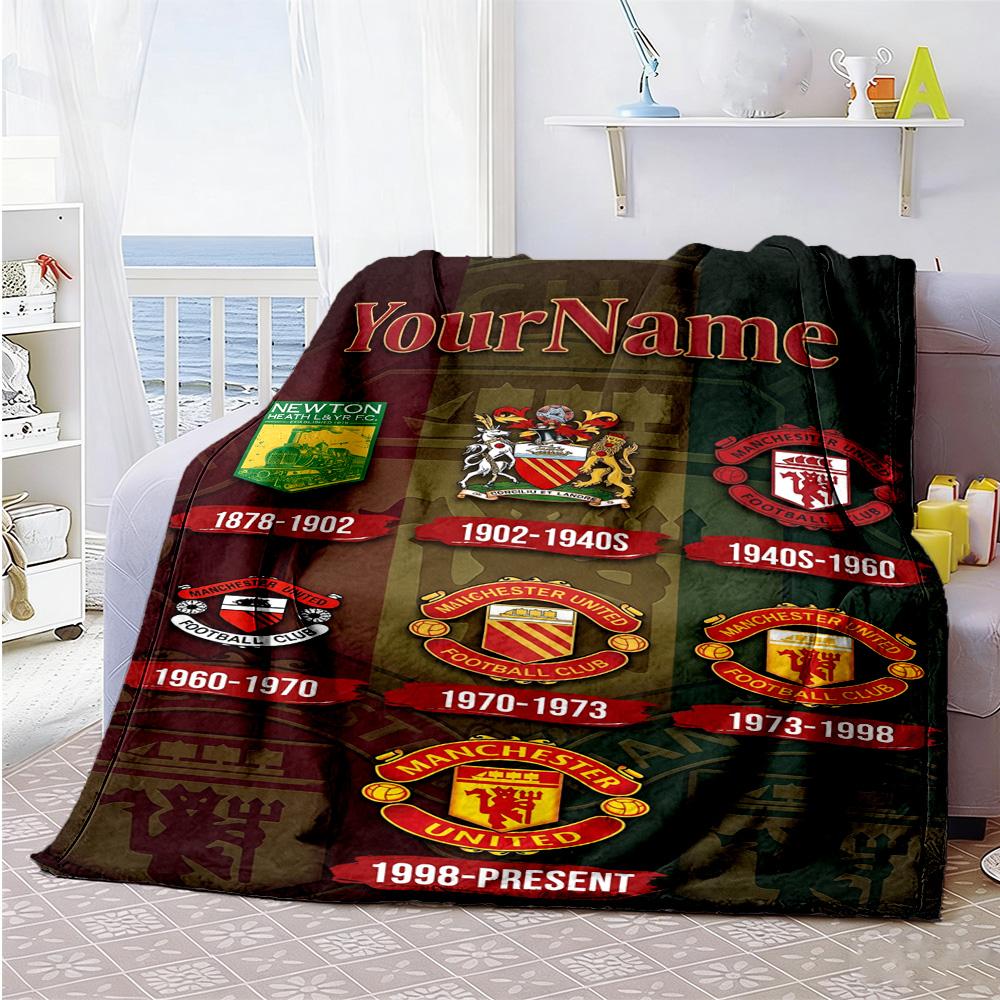 Manchester Personalized Name Blanket Gift Personalized Blanket Ultra-Soft Perfect for Home Decor Bedding Chair Office Chair All-Season Use