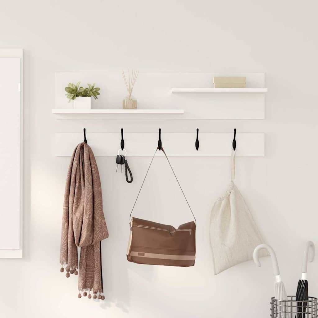 Wall mounted nightstand white 90 x 15 x 36 cm engineered wood