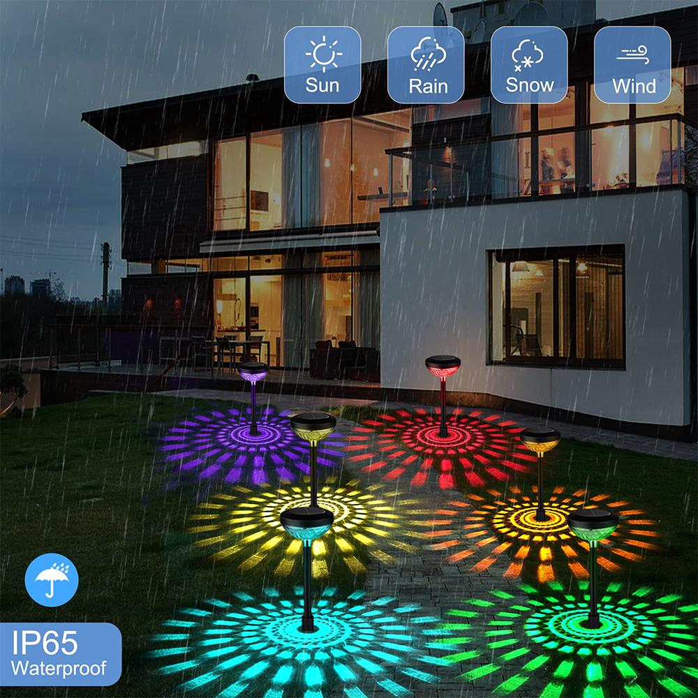 Garden Outdoor Solar LED Lights RGB Multi-Color Lighting Solar Path Lawn Light Christmas Garden Decorative Landscape Shine Lamps