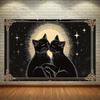 2D Witchy Celestial Kitten Love Gothic Home Decor Bridal Shower Photography Backdrop