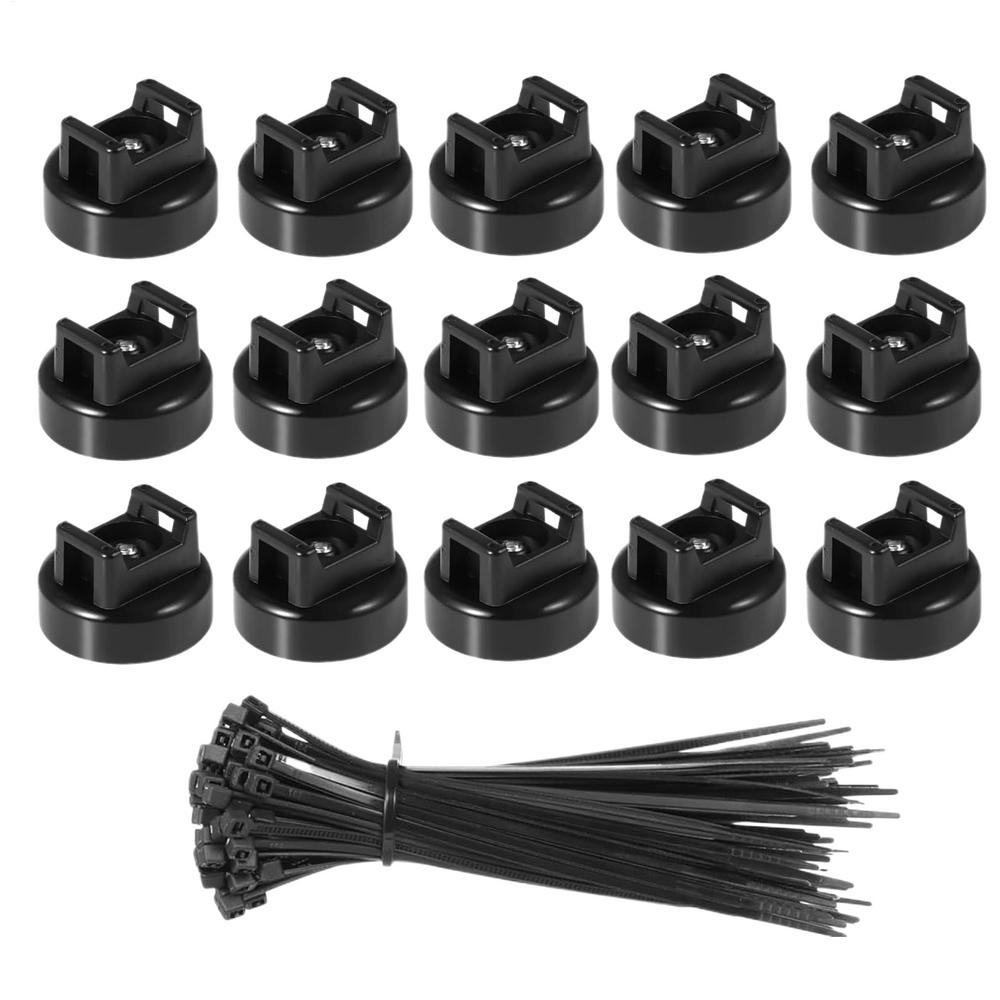 Набор из 15 магнитных кабельных стяжек-органайзеров для зарядных шнуров, многофункциональный держатель для кабелей со стяжками для организации работы на стене