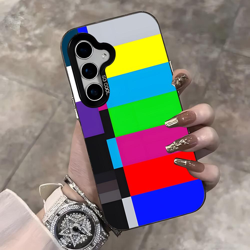 No Signal Phone Case For Samsung S25 Ultra S23 S22 S21 S20 Ultra Plus S24 Fe A54 A55 Color Silver Cover