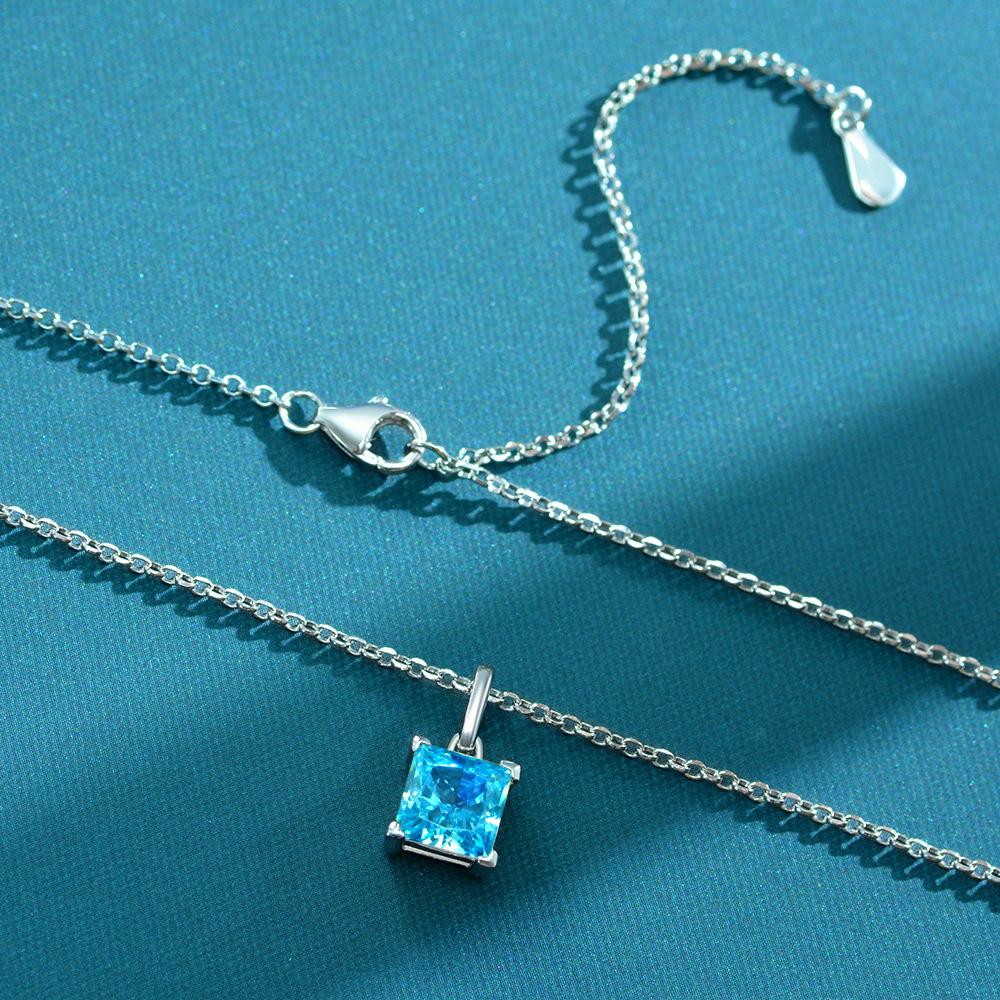 Gica Gema Подвески с высокоуглеродистыми бриллиантами, ожерелья, стерлинговое серебро 925 пробы, 1 карат, цвет драгоценного камня, романтические ювелирные изделия, подарки для свадебной вечеринки, новая тенденция