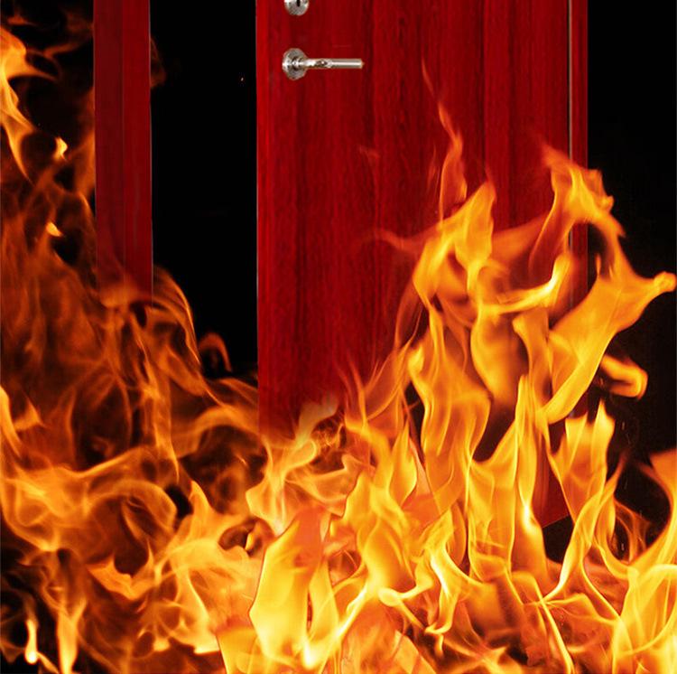 Steel-Wood Fire Door with Vision Panel – Fireproof, Smoke-Proof, Double Door for Shopping Mall Safety and Escape.