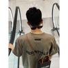 Mens Oversized Cotton Streetwear T-Shirt With Letter Print Casual Short Sleeve Tee