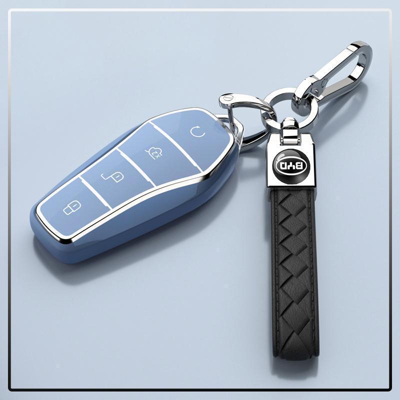 Чехол для ключа автомобиля BYD Yuan PLUS 2025 года с высококачественной защитной цепочкой для мужчин и женщин