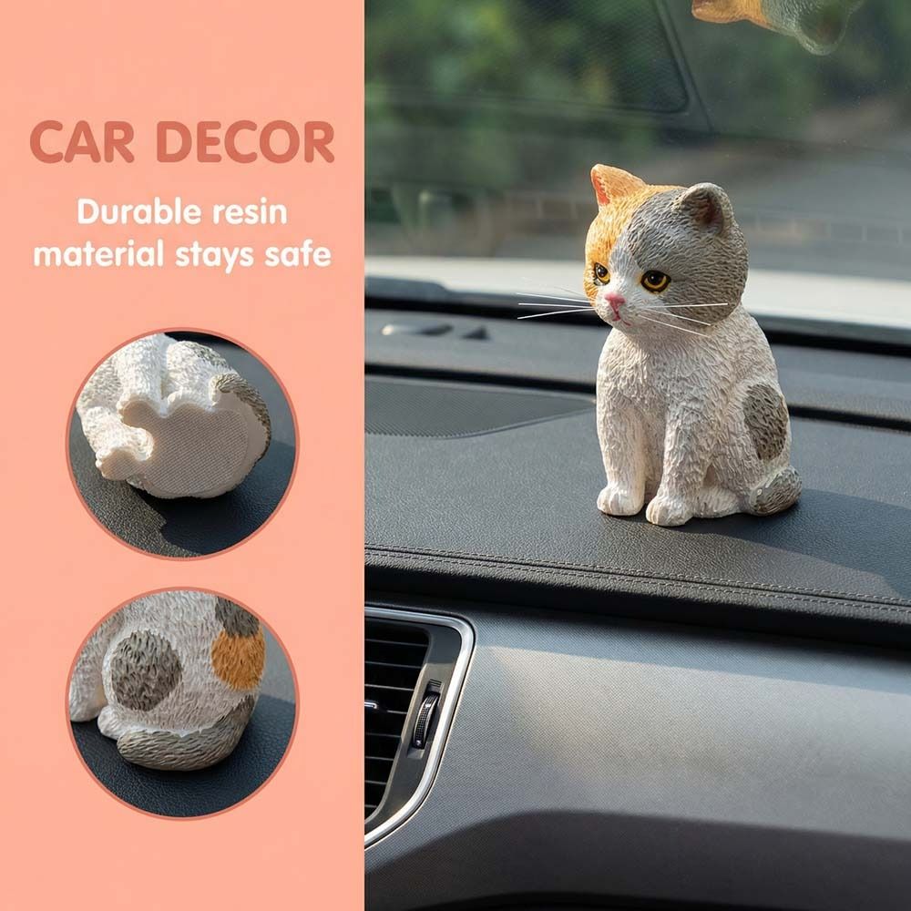Мультяшные статуэтки кошек, фигурки, кошка с тигровыми пятнами, украшение для микро-ландшафта