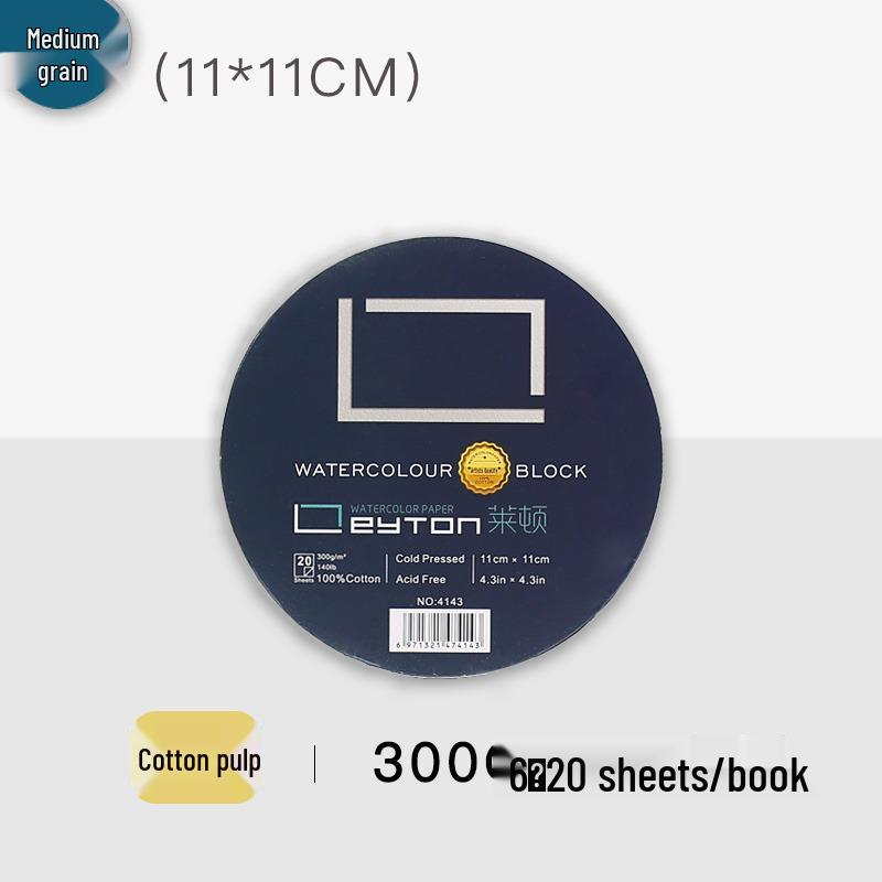 Портативный акварельный скетчбук Leighton - Ручная работа, 100% хлопок, Размеры 32k-4k, 300 г/м², Мелкая и грубая текстуры.