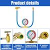 R134A Refrigerator Freon Recharge Hose Kit, R134A AC Refrigerant Charging Hose Gauge, Piercing Valve Hose Refrigerant