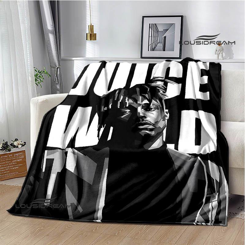 3D Rapper Juice Wrld 999 Retro Printed blankets Flannel Warm blanket Soft Cozy Blanket Travel Blankets bed linings Birthday Gift