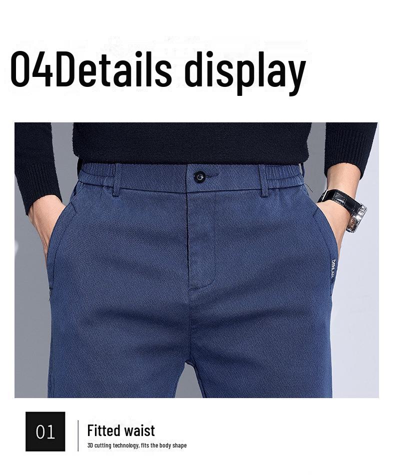 Мужские повседневные прямые брюки из высококачественного лиоцелла класса люкс из толстого эластичного бархата