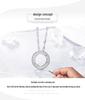 925 Sterling Silver Halo of Love Pendant Necklace, Micro-Paved Korean Fashion Jewelry