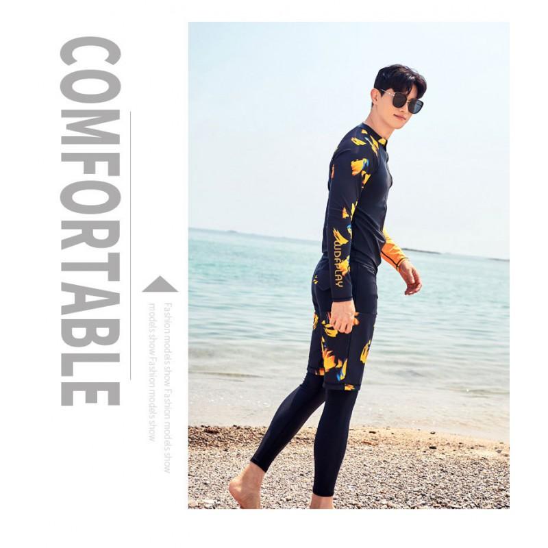 Mens UV Protection Rash Guard Set Quick Dry Swimwear Surfing Diving Snorkeling Water Sports