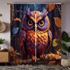 Комплект из 2 предметов HD Сова в лесу декоративная занавеска Цветная завязка цифровая печатная занавеска Украшение дома стиль Украшение гостиной ро