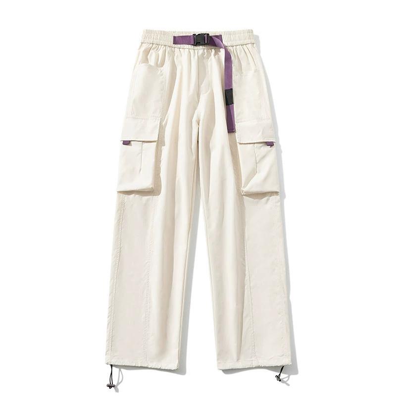 Весенние рабочие брюки мужские свободные широкие водонепроницаемые брюки прямого покроя для зарядки повседневные брюки с высокой талией для пары