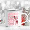 Кружка с принтом ABC Я люблю тебя  Кружки для вечеринки на День святого Валентина Сок Молоко Кофе Туризм Эмалированные Кружки Подарок на День святого Валентина для Семьи Друзей