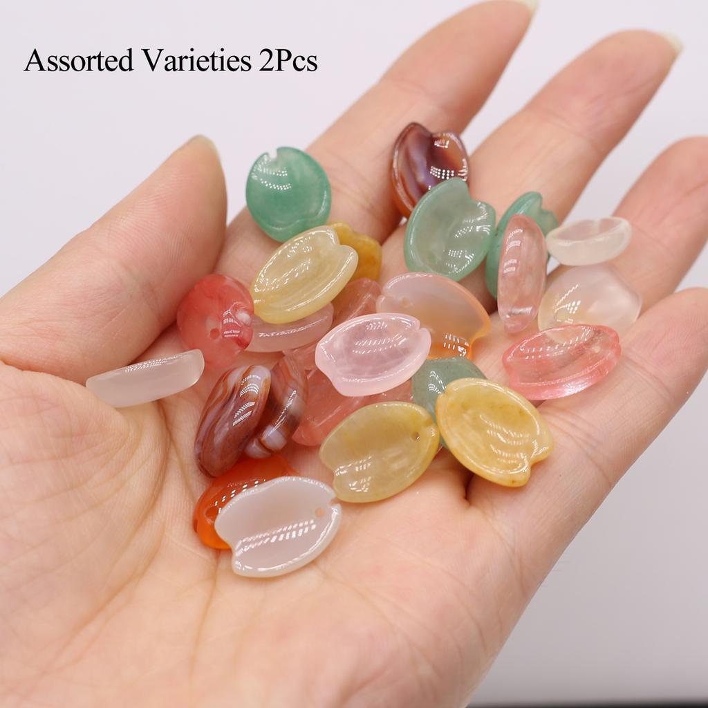 Мини-подвеска из исцеляющего кристалла Рейки, уникальные подвески-лепестки из натурального камня для изготовления ювелирных изделий своими руками на день рождения, рождественские подарки, товары для творчества 15×15 мм