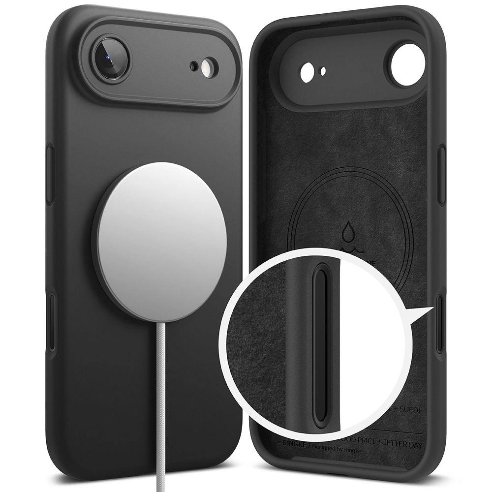 Etui Ringke Silicone Magnetic MagSafe na iPhone 17 Air - czarne
