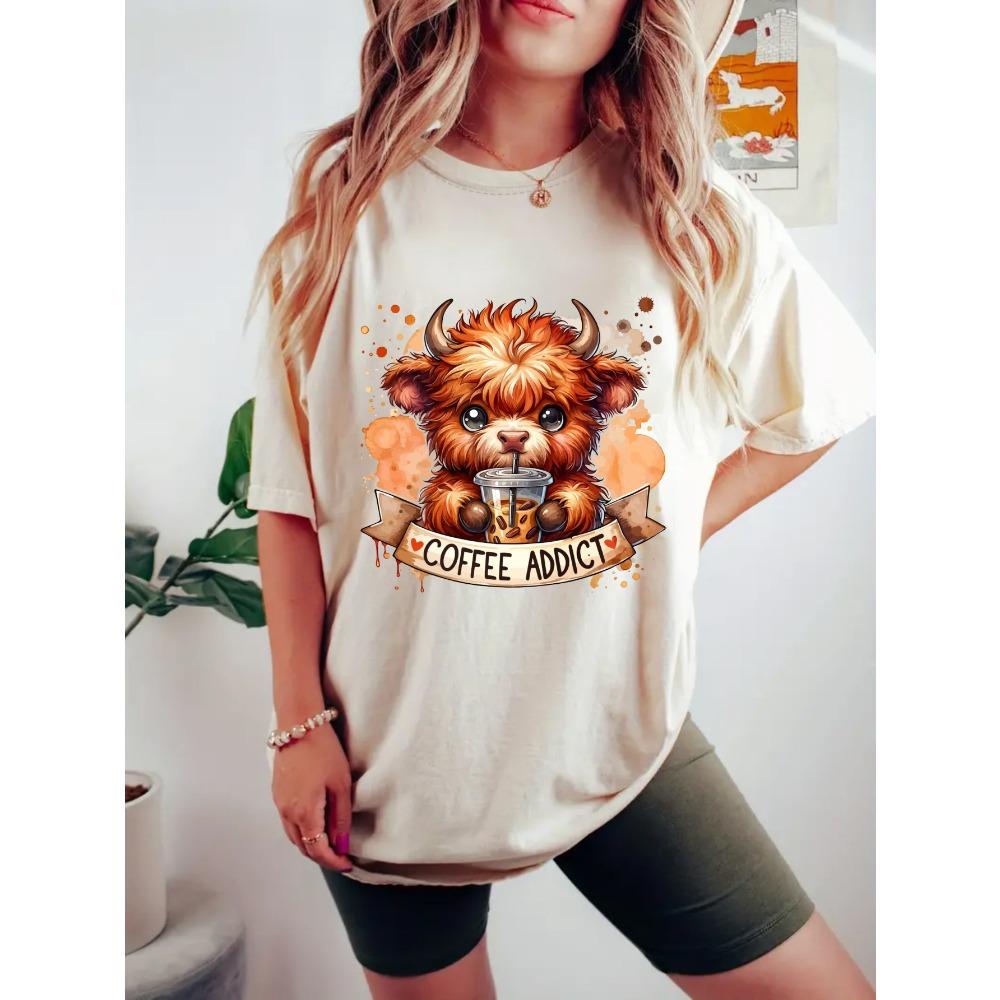 women's plus size tank top Cute Bull Coffee Cup Banner Suitable for sports and daily wear summer casual shirts womens clothes
